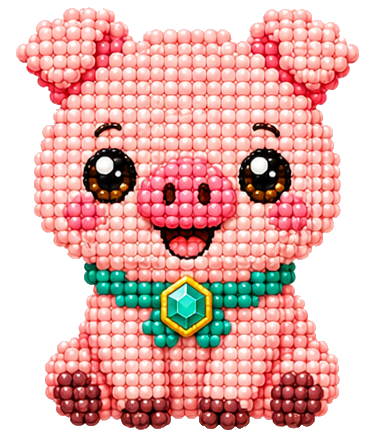 Piglet bead animal board